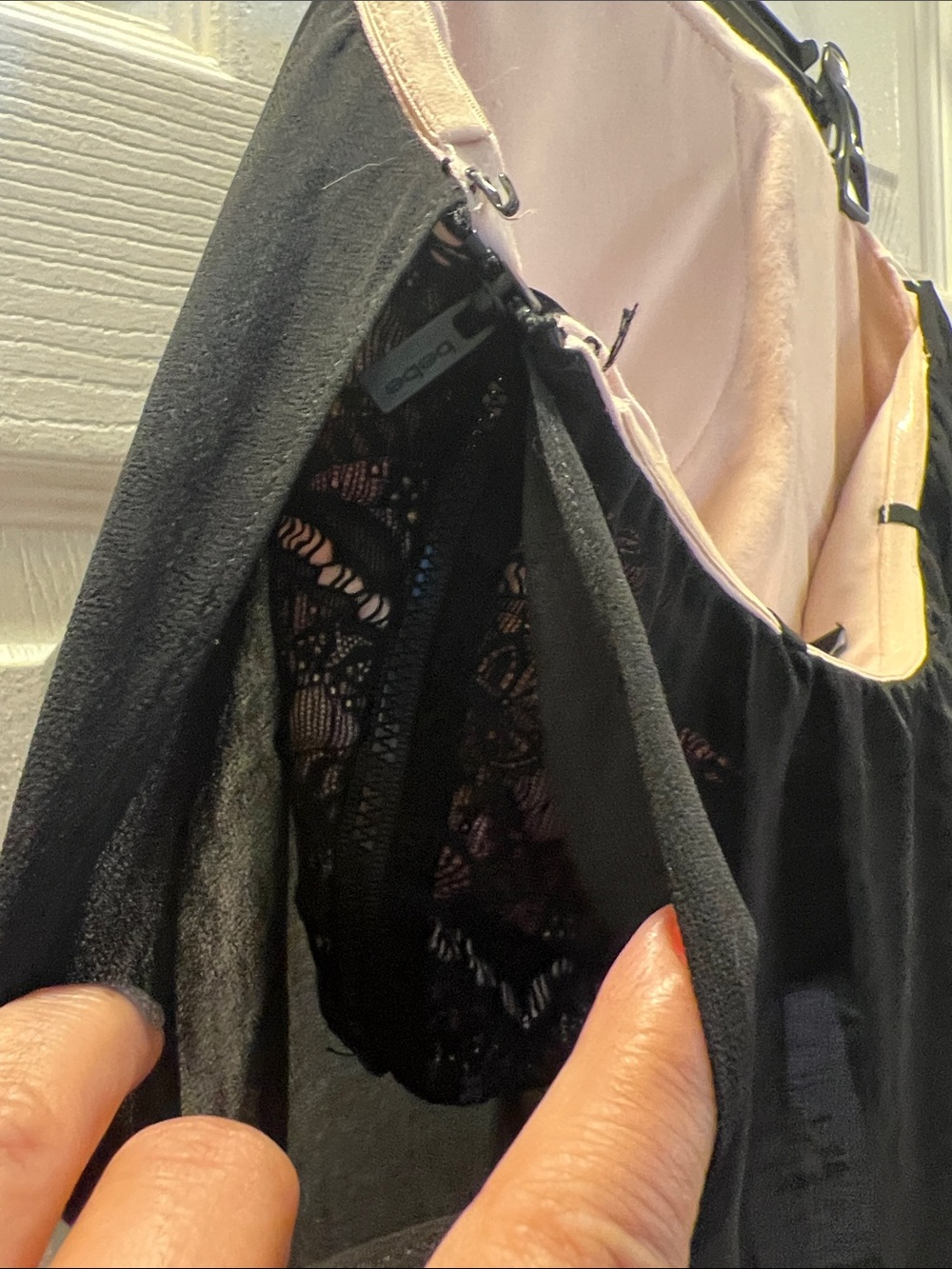 NWT bebe Black Asymmetrical Chiffon High-Low Dress - Picture 9 of 15